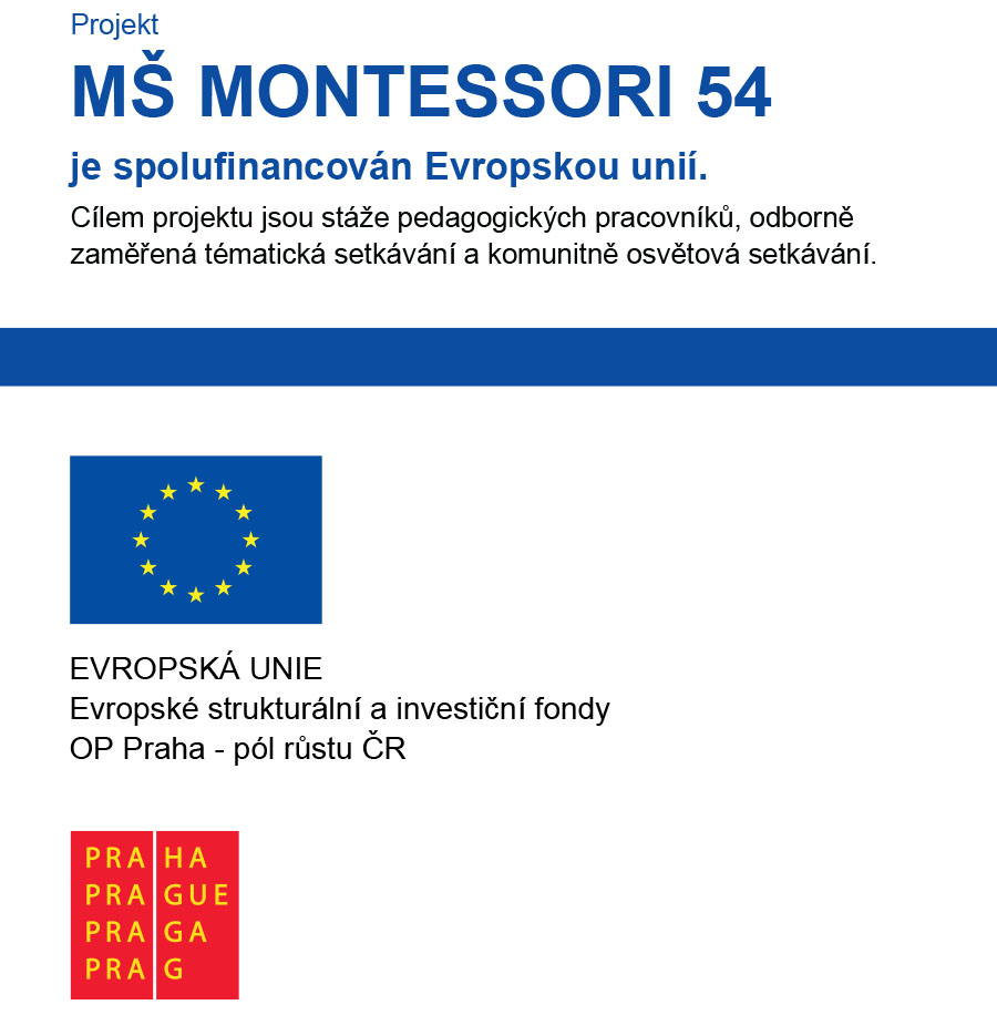 Paměntní deska projektu MŠ Montessori 54